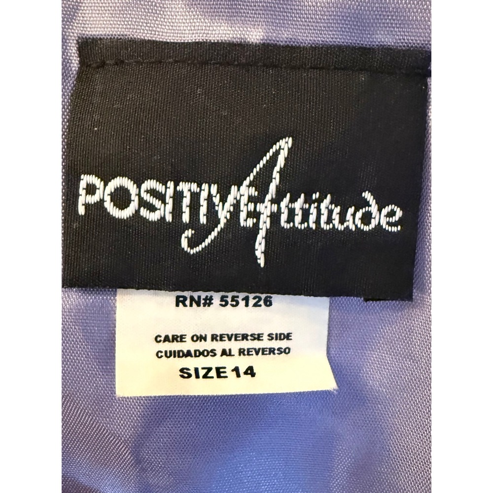Positive Attitude Womens 3 Piece Skirt Suit Set Periwinkle Paisley Jacquard 14 - Picture 10 of 12
